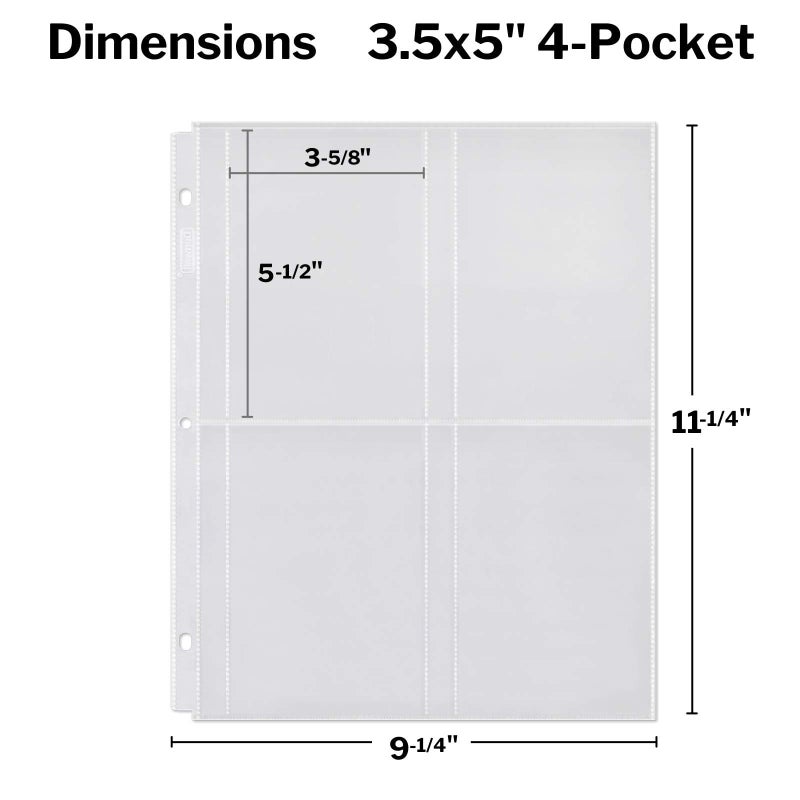 Dunwell Photo Album Page Refill - (3.5x5  100 Pack)  for 800 Pictures  3-Ring Binder Photo Pockets  Each 4-Pocket Photo Page Holds 8 Pictures  3.5 x 5 Photo Protectors or 3.25x5.25 Seed Binder - Image 5